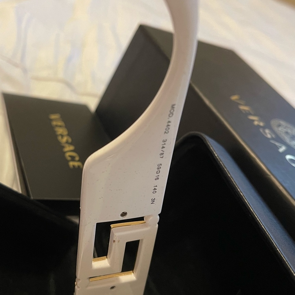 Authentic Versace VE4402 White Gold Oversized Sunglasses w/ Box & Case - Picture 3 of 5